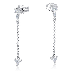 Stunning CZ Stone With Chain Drop Earring Stud STS-5548